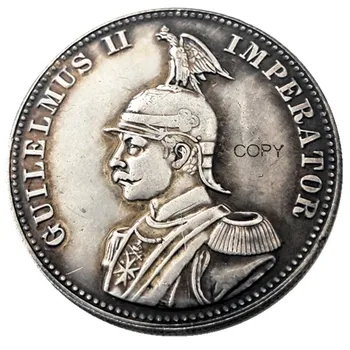 1894 Германска Източна Африка Монети, деноминирани в 1 рупия Guilelmus II Imperator, сребърно покритие копие монети