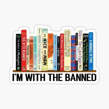 Аз със Забранени Забранени книги се Четат 5ШТ Стикери за декорация на багажник, броня, аниме, Мультяшные етикети с хубав принтом