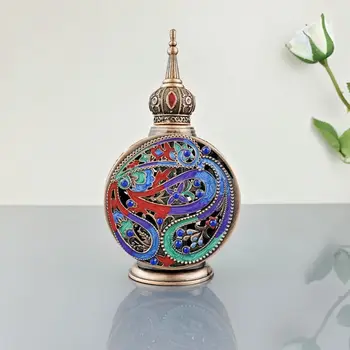 Ретро парфюм В арабски стил, Флакон-краен за етерични масла, Метални Стъклен Флакон за украса на Близкия Изток, Подарък бутилка 12 мл