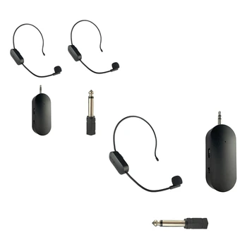 Безжична Петличный микрофон 2,4 G, монтирани на главата, Предавател и с приемник за усилвател на глас, високоговорител
