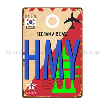 Метални табели Hmy Seosan Air Base Bar Ретро Декор на стените Дизайн на дома Лидице знак Плакат