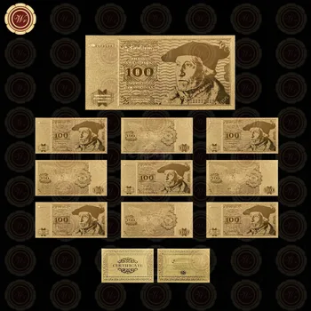 10 бр./компл. Банкнота от Германската Златно Фолио Deutsche Mark Фалшиви Пари Мемориална Банкнота на Сувенири, Бизнес-Подаръци за Събиране
