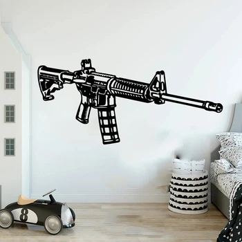 Пистолет Амуниции M16 Стикер На Стената Детска Стая, Стая За Игри Армейски Войници Оръжие Стикер На Стената Тийнейджърката Спалня Начало Декор