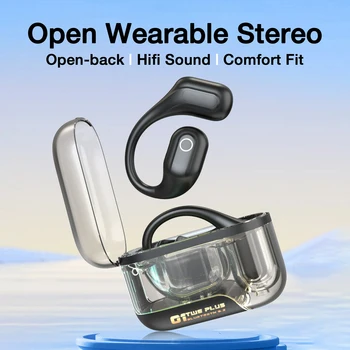 Безжични Слушалки от отворен ухото HiFi Стерео Bluetooth 5.3 Слушалки с ENC Микрофон със Сензорно Управление на Костна Проводимост Слушалки Earhoook