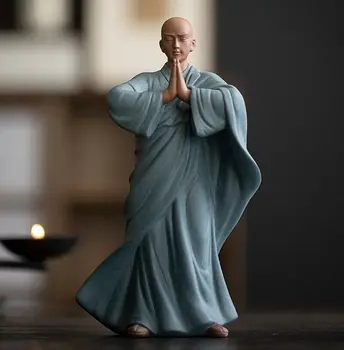 Новата китайска Порцеланова Статуетка Монах Дзъ Ша Буда Дзен Будизма Фигурка Декор