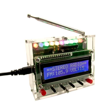 Направи си САМ DC 5V Digital Radio Kit резервни Части TDA5807 51 Однокристальная FM Цифров звук машина STC89C52 с чип 87 MHZ-108 Mhz