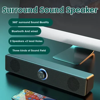 Озвучителна Система за Домашно Кино Bluetooth Високоговорител 4D Surround Soundbar Компютърен Високоговорител За ТЕЛЕВИЗОР Soundbar Box Субуфер Музикална Ковчег