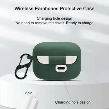Практичен силиконов защитен калъф за Bluetooth-съвместими слушалки, устойчив на абразия калъф за слушалки, дизайн подвесного дупки