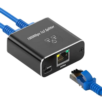 Мрежа Ethernet кабел 1 до 2 Конектор-сплитер RJ45 адаптер Gigabit сплитер RJ-45 със скорост 1 gbps за КОМПЮТЪР-лаптоп