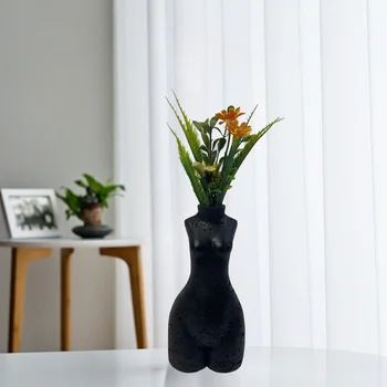 Креативна ваза от катран в стил Европа и Съединените Щати, за украса на дома с формата на човешко тяло, ваза във форма на украса на хола