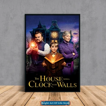 Къща с часовник в стените (2018) Плакат на филма, снимки на корицата, печат върху платно, начало декор за апартаменти, стенни живопис (без рамка)