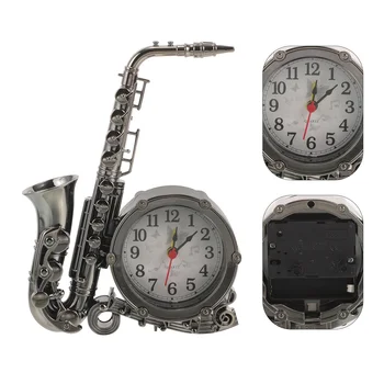 Креативен alarm clock под формата на саксофон, тенис на нощни Ретро метална маса с кръгла механизъм за ежедневна употреба, декоративни