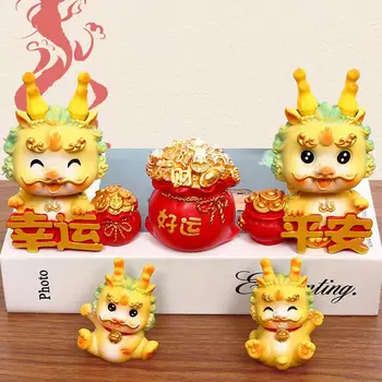 Китайската нова година на дракона Десктоп украса от фигурки на дракон Миниатюрни поддържан украса Сувенир Подарък Декорация на дома