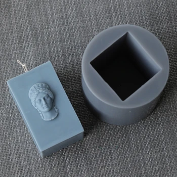 Атина Портрет Фондан Мухъл 3D Силикон Пчелен Восък, Глина Форма За Сапун DIY Материал За Направата на Торта