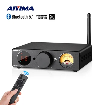 AIYIMA HIFI, Bluetooth Усилвател на Мощност VU-Meter Усилвател 300Wx2 Стерео Усилвател на Звука на Високоговорителя USB КПР Amplificador Домашен Усилвател