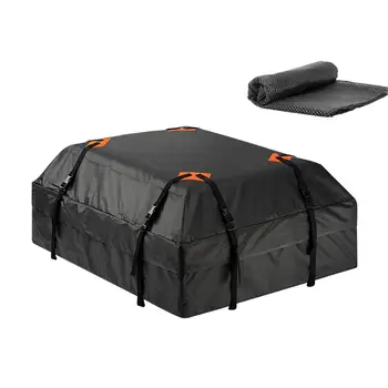 Чанта за носене на покрива на автомобила от плат Оксфорд 420D с нескользящим мат, черна водоустойчива чанта за съхранение на покрива и багажника на автомобила за всички превозни средства