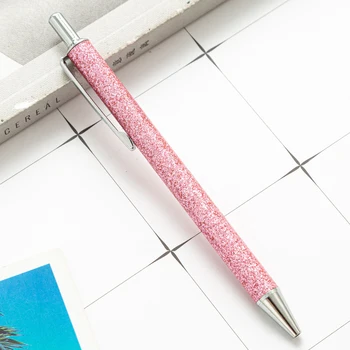 2 елемента Лъскава дръжка с пайети 1.0 mm Черна Химикалка писалка за зареждане на Училищните Канцеларски материали Студентски Писмен Инструмент Работна Гел писалка