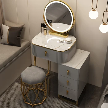 Малък шкаф-органайзер, Тоалетка, Луксозно огледало, вещи от първа необходимост, осветителни Тела, шкафове, Тоалетка, Бели мебели от Каптафеля с високо качество
