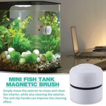Магнитна четка за аквариум без драскотини, магнитен пречистване на аквариума, мини-стъргалки за почистване от водорасли за стъклени прозорци, аксесоари за аквариум