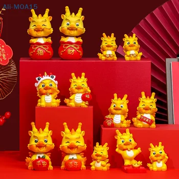 Китайската Нова Година 2024, Статуетки от смола на Зодиакалния Дракон, Миниатюрни Мультяшные Микроландшафтные Украса, Украса за дома