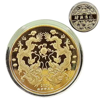Монета на Дракона на Зодиака Атмосферни Колекционерски монети на Китайската Нова Година Запомнящи се Подаръци За витрини входната врата на масичка за кафе