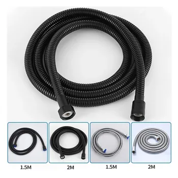 1,5 / 2 м, Черно гъвкав маркуч за душ SUS 304, удължителен кабел маркуч за вода за душа в банята, Сантехническая тръба, тянущая тръба, аксесоари за баня