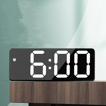 Led електронен будилник, Настолни нощни цифров часовник В изчистен стил Часовници за спални Украса на масата Часовници за офис