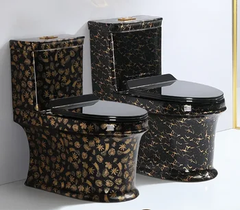 Домакинството на Черно Керамични Сифон Super Toilet, Тъпо Дезодорант за изпомпване на Тоалетната чиния с по-голям диаметър