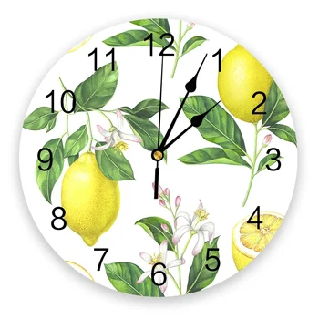Безшумни стенни часовници с плодове, Лимон Кухня Дневна Баня Спалня Офис Декоративни Окачени Часовници