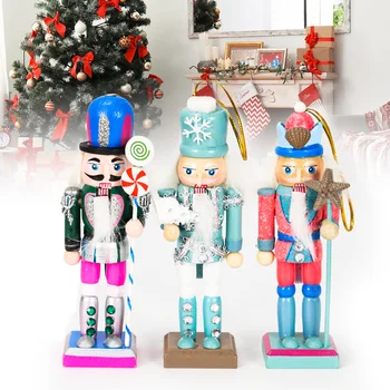 3 бр. компл. 12 см Лешникотрошачката Войници Коледна Украса Бижута Битови Работния Плот Празничен Подарък Традиционна Рисувана Кукла