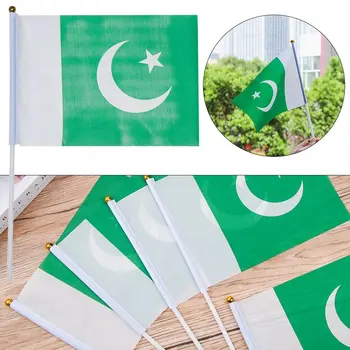 Празнични изделия за дома Пластмасов Пилон, развевающиеся Знамена 14 * 21 см, Пакистански ръчно флаг, Банери, Овесени ядки