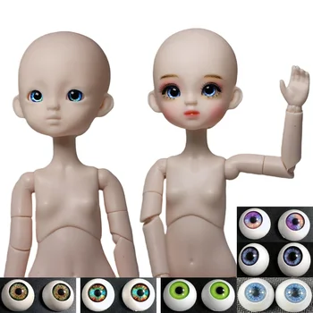 1/6 Bjd кукла с подвижна тяло, голо тяло на куклата 28 см, кукла за практикуване на грим, детска кукла за момичета, играчка за подарък (отворена главата може да се промени на очите)