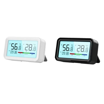 Sasha Smart Wifi Сензор за температура и влажност на въздуха, безжичен термометър-влагомер с LCD дисплей, домашна дистанционно аларма, трайни