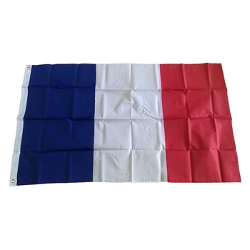 Бродирана Изработена Флаг на Франция, Френския Национален Флаг Банер Страни по Света Плат Oxford Найлон 3x5 фута