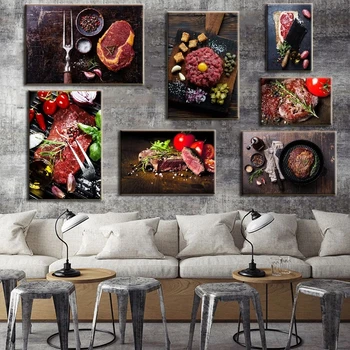 Скандинавски начало декор Картина върху платно, Зърнени храни, подправки, Лъжичка, черен пипер, кухненски плакати, щампи, стенно изкуство, Модерна храна, Модулна рамка за снимки
