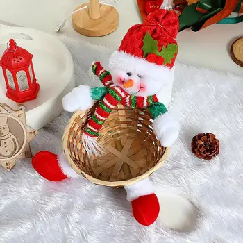 Весела Коледна Украса Новости Кошница Бонбони Коледен Начало Декор Снежен Човек Закуски Кошница За Съхранение На Шоколадови Бонбони Коледен Подарък 2023