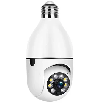 Камера за наблюдение с крушка Movols, двупосочно аудио, безжична камера за сигурност WIFI, пълен автоматична PTZ камера за следене на лице