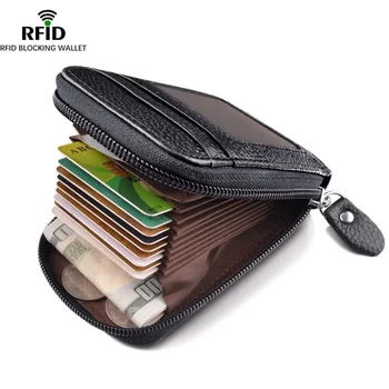 Чантата за мъже Притежателя на кредитната карта RFID Заключване с цип Джоб на Чантата за мъже Rfid Мъжки портфейл