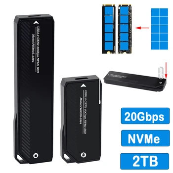 M. 2 За мобилен твърд диск Type-C Box Карта-адаптер NVME 20 Gb/сек, USB 3.2 Gen2 USB Адаптер A SSD Disk Box Поддръжка M2 SSD 2280/42/60