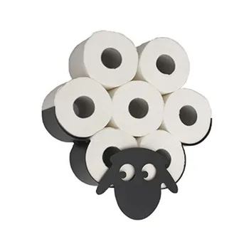 Забавно Метално Животно Поставка за Овце Притежателите на тоалетна хартия Декоративни Багажник Монтиране на Стена За Кухня, полици за съхранение в Банята Органайзер