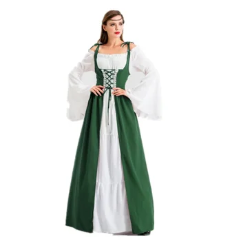 Секси Дълга рокля в класически средновековен стил, костюм за Бирения фестивал Аниме Cos