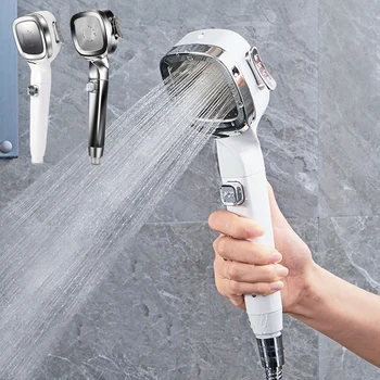Аксесоари за баня Регулируем накрайник за душ с високо налягане, Водосберегающая накрайник за душ, 4 режима с ключ