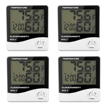 4X Дигитален LCD-стаен електронен измерител на температура и влажност на въздуха, термометър-влагомер, метеорологичната станция, Аларма