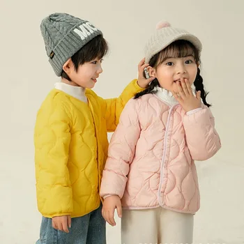Зимна топла ежедневни naka яке за момчета и момичета 1-7 години, новост 2023 г., двустранно палто, на Корейското издание, спортна модни детски дрехи