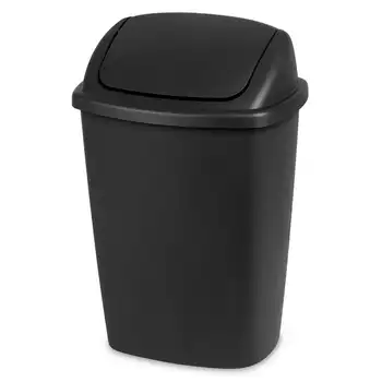 Галлоновое кофа за боклук, пластмасови офис кошчето за боклук с панти капак, черна
