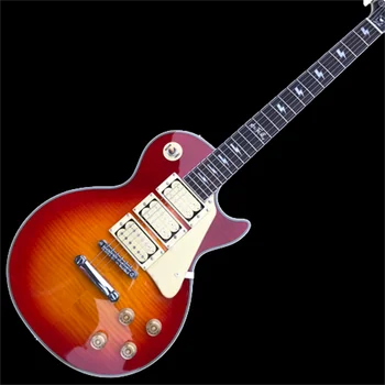 Електрическа китара Ейс Фрели Тигър Maple Top Cherry Sunburst Три Пикап Humbucker Хастар от Палисандрово Дърво Безплатна Доставка в присъствието на