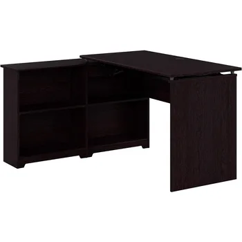 Bush Furniture Cabot 52W Ъглово бюро с рафт за книги в 3 позиции 
