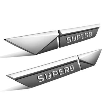 4шт за Skoda SUPERB Емблема за стайлинг на автомобили, икона, Универсален стикер, аксесоари за автотюнинга, Странично крило на колата стикер странично крило на купето