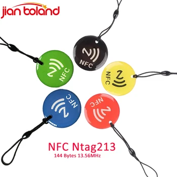10шт За Всички Телефони С Поддръжка на NFC NFC Етикети Етикет Ntag213 Епоксидни Карта RFID 13,56 Mhz 144 Байта RFID-Белег С Въже, Водоустойчив