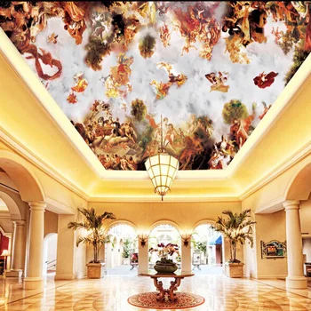 beibehang Потребителски тапети 3D стенописи от Класическия Европейски таван Голям стенопис Тапети Хол Фоайето на хотела Таван тапети